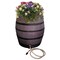 Emsco Group 50-Gallon Whiskey Rain Barrel w/Bands, Planter, Diverter, Hose, Flatback Design, Brown 2243-1 - alternate 1
